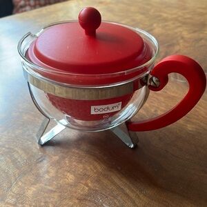 Bodum 4 Cup Chambord Red Tea Pot